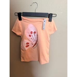 Garanimals Butterfly Graphic Girls Pull On Crew Neck Short Sleeve Top Peach 5T